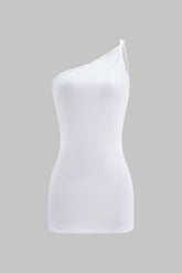 Twist Knot One Shoulder Mini Dress